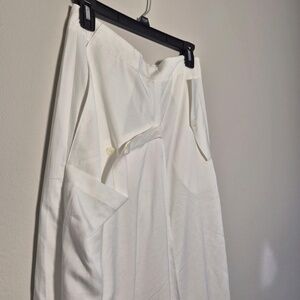 Tibi Asymmetrical Draped Cotton Blend Lagenlook Utility Skirt US 4